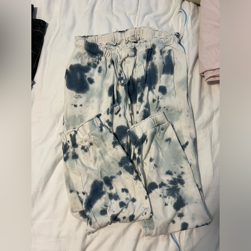 blue tie dye sweats